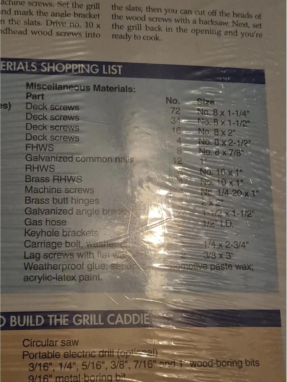 Workbench Project Plans Roll Around Grill Caddie New